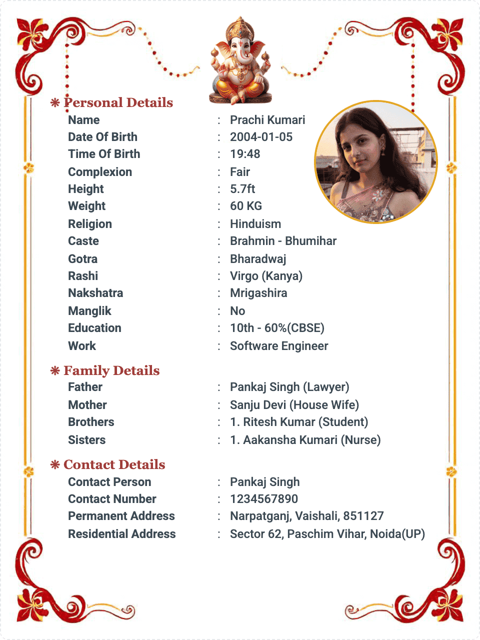 Best Biodata Maker Format